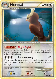 Noctowl 8/123 Rare Holo card from HeartGold & SoulSilver Base