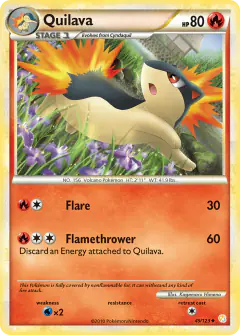 Quilava 49/123 Uncommon card from HeartGold & SoulSilver Base