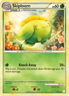 Skiploom 51/123 Uncommon card from HeartGold & SoulSilver Base