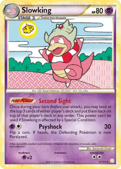 Slowking 12/123 Rare Holo card from HeartGold & SoulSilver Base