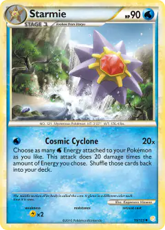 Starmie 53/123 Uncommon card from HeartGold & SoulSilver Base