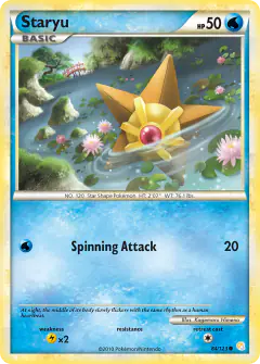 Staryu 84/123 Common card from HeartGold & SoulSilver Base
