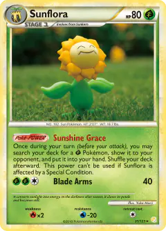 Sunflora 31/123 Rare card from HeartGold & SoulSilver Base
