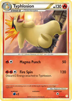 Typhlosion 32/123 Rare card from HeartGold & SoulSilver Base