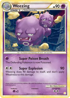 Weezing 34/123 Rare card from HeartGold & SoulSilver Base
