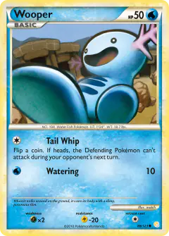 Wooper 88/123 Common card from HeartGold & SoulSilver Base