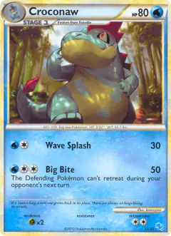 Croconaw 17/30 Common card from HGSS Trainer Kit Gyarados