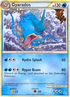 Gyarados 20/30 Common card from HGSS Trainer Kit Gyarados