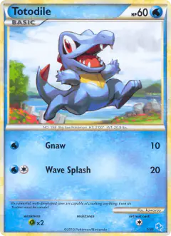 Totodile 1/30 Common card from HGSS Trainer Kit Gyarados