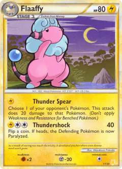 Flaaffy 17/30 Common card from HGSS Trainer Kit Raichu