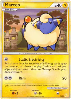 Mareep 13/30 Common card from HGSS Trainer Kit Raichu