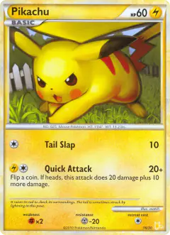 Pikachu 16/30 Common card from HGSS Trainer Kit Raichu