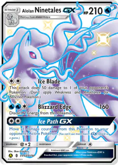 Alolan Ninetales-GX SV53/SV94 Rare Shiny GX card from Hidden Fates