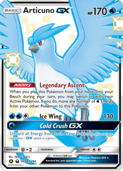 Articuno-GX SV54/SV94 Rare Shiny GX card from Hidden Fates