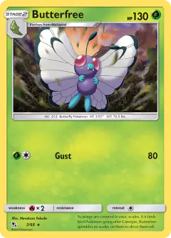 Butterfree 3/68 Rare card from Hidden Fates