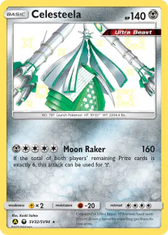Celesteela SV32/SV94 Rare Shiny card from Hidden Fates