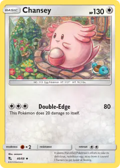 Chansey 46/68 Uncommon card from Hidden Fates
