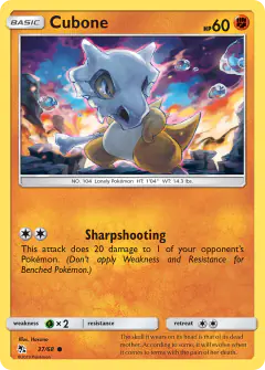 Cubone 37/68 Common card from Hidden Fates