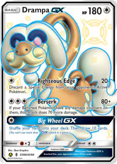 Drampa-GX SV80/SV94 Rare Shiny GX card from Hidden Fates