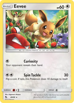 Eevee 48/68 Rare Holo card from Hidden Fates