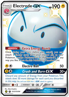 Electrode-GX SV57/SV94 Rare Shiny GX card from Hidden Fates