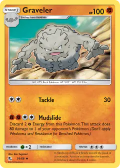 Graveler 34/68 Uncommon card from Hidden Fates