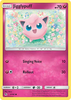 Jigglypuff 41/68 Common card from Hidden Fates