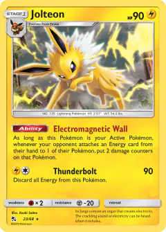 Jolteon 23/68 Rare card from Hidden Fates