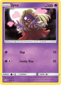 Jynx 30/68 Uncommon card from Hidden Fates