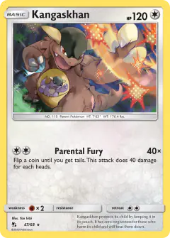 Kangaskhan 47/68 Rare card from Hidden Fates