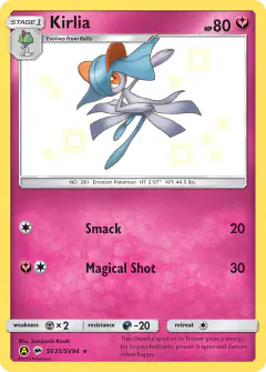 Kirlia SV35/SV94 Rare Shiny card from Hidden Fates