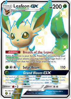 Leafeon-GX SV46/SV94 Rare Shiny GX card from Hidden Fates