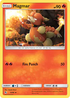 Magmar 10/68 Uncommon card from Hidden Fates