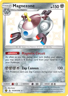 Magnezone SV29/SV94 Rare Shiny card from Hidden Fates