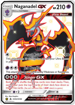 Naganadel-GX SV63/SV94 Rare Shiny GX card from Hidden Fates