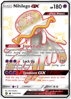 Nihilego-GX SV62/SV94 Rare Shiny GX card from Hidden Fates