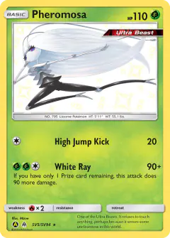 Pheromosa SV5/SV94 Rare Shiny card from Hidden Fates