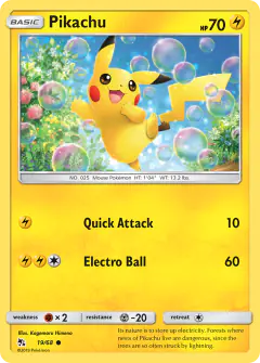 Pikachu 19/68 Common card from Hidden Fates