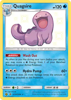 Quagsire SV10/SV94 Rare Shiny card from Hidden Fates