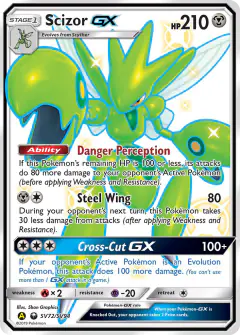 Scizor-GX SV72/SV94 Rare Shiny GX card from Hidden Fates