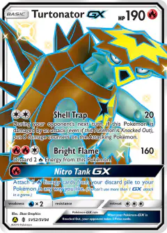 Turtonator-GX SV52/SV94 Rare Shiny GX card from Hidden Fates