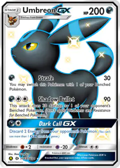 Umbreon-GX SV69/SV94 Rare Shiny GX card from Hidden Fates