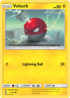 Voltorb 21/68 Common card from Hidden Fates