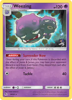 Weezing 29/68 Rare card from Hidden Fates