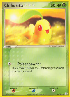 Chikorita 55/101 Common card from Hidden Legends