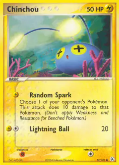 Chinchou 57/101 Common card from Hidden Legends