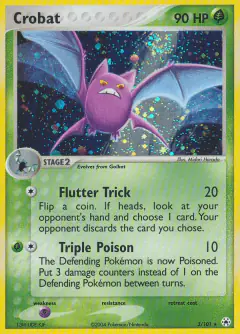 Crobat 3/101 Rare Holo card from Hidden Legends