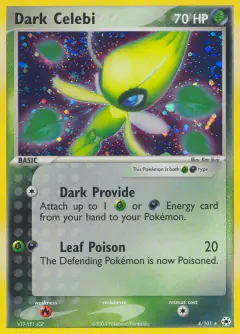 Dark Celebi 4/101 Rare Holo card from Hidden Legends