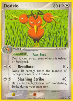 Dodrio 33/101 Uncommon card from Hidden Legends