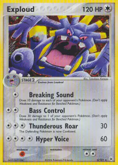 Exploud 6/101 Rare Holo card from Hidden Legends